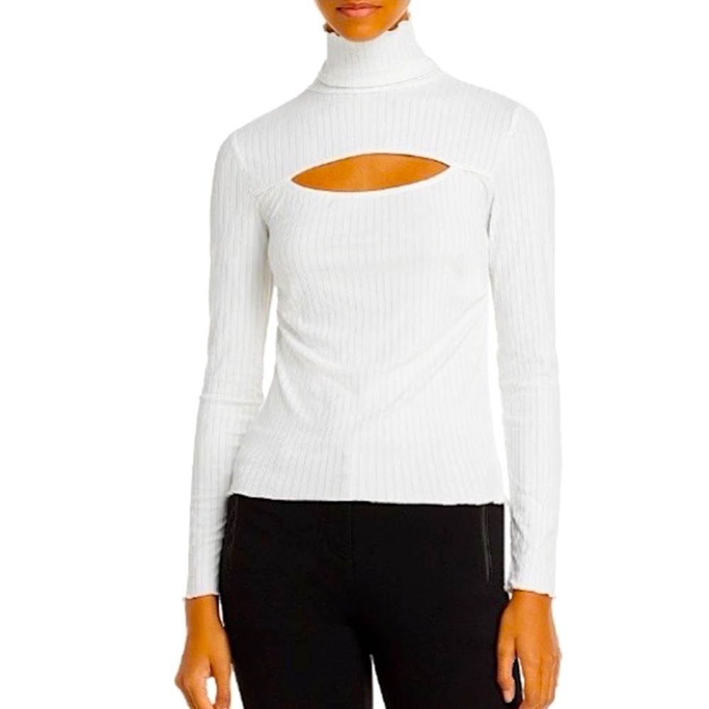 AQUA Keyhole Turtleneck Sweater –– NWT